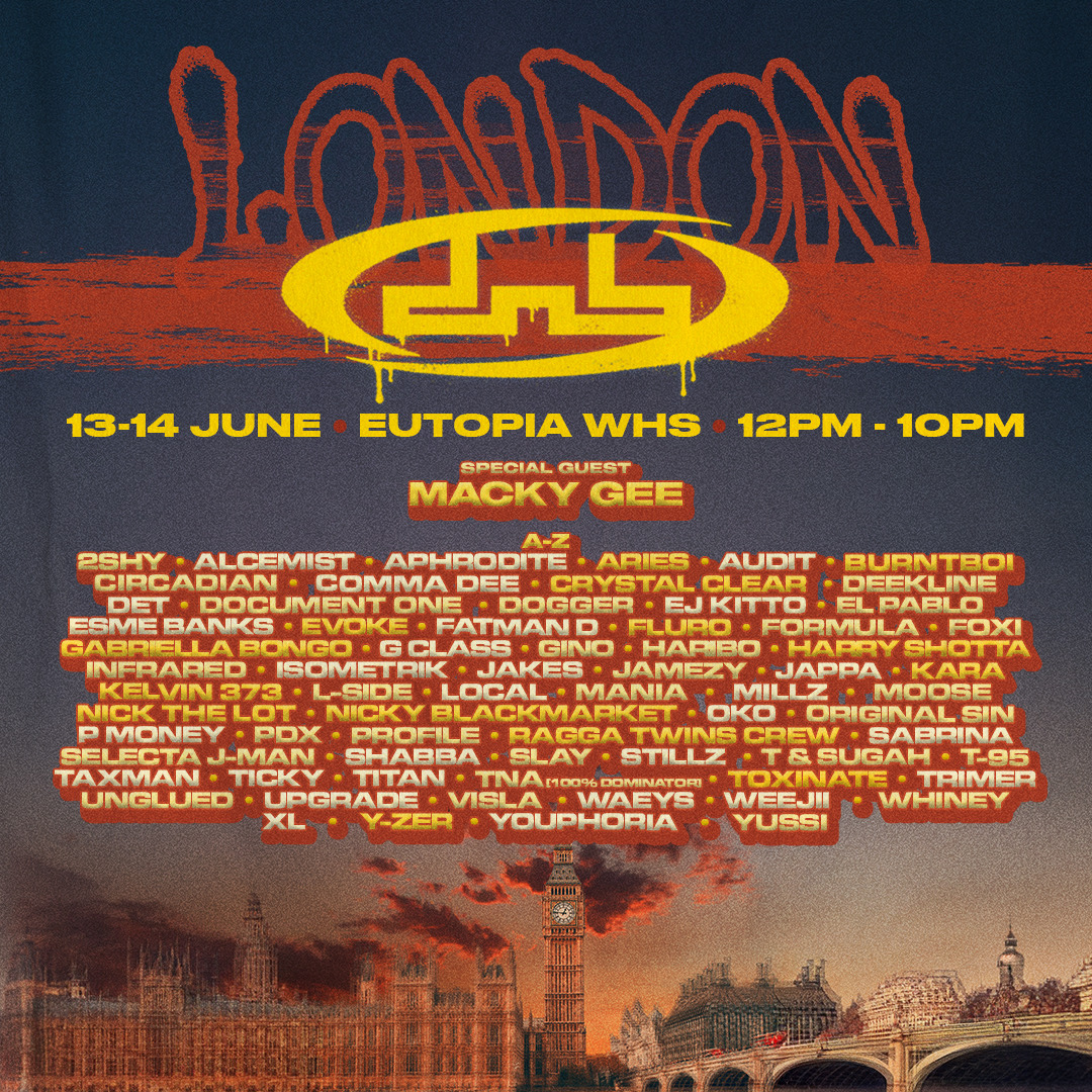 DnB Allstars London - 13-14 June 2026 at Eutopia WHS - 12pm-10pm - special guest Macky Gee - full lineup A-Z